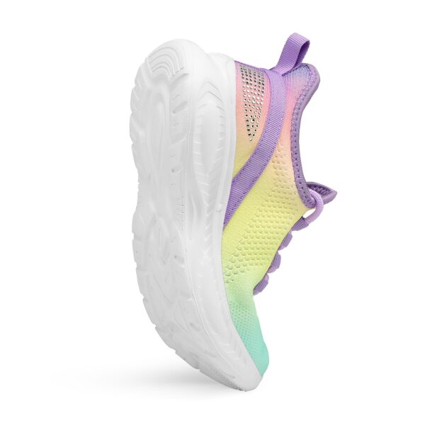 RUNSIDE Tenis ligeros para niñas, con cordones, transpirables, para caminar, para niños pequeños, niños grandes - Image 5