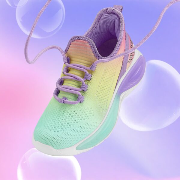 RUNSIDE Tenis ligeros para niñas, con cordones, transpirables, para caminar, para niños pequeños, niños grandes - Image 6